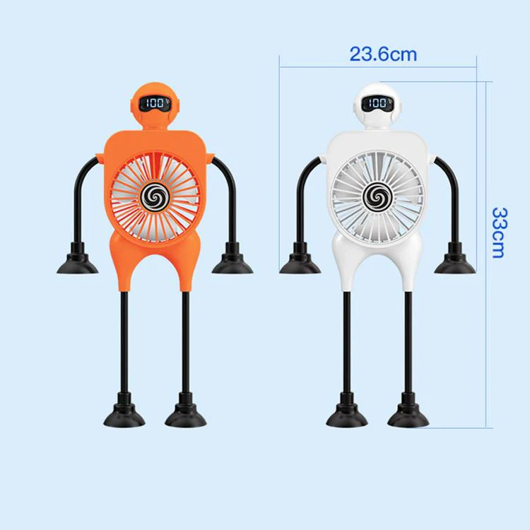 F17 Smart Digital Display Suction Cup Robot Fan 100 Speed Levels Desktop Fan(White) - Image 15