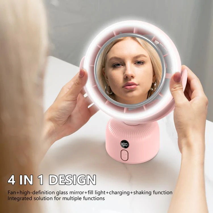 F2 Makeup Mirror Beauty Fill Light Desktop Fan(Pink) - Image 3