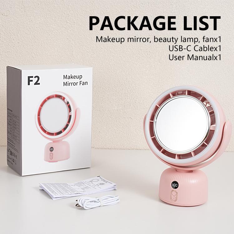 F2 Makeup Mirror Beauty Fill Light Desktop Fan(Pink) - Image 9