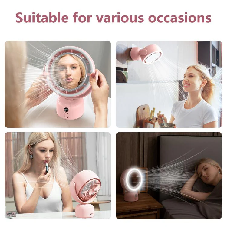 F2 Makeup Mirror Beauty Fill Light Desktop Fan(White) - Image 5