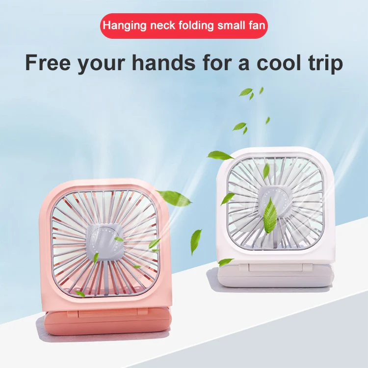 F20 Electroplating Handheld Fan Portable Desktop Folding Mute USB Hanging Neck Fan (Green) - Image 15
