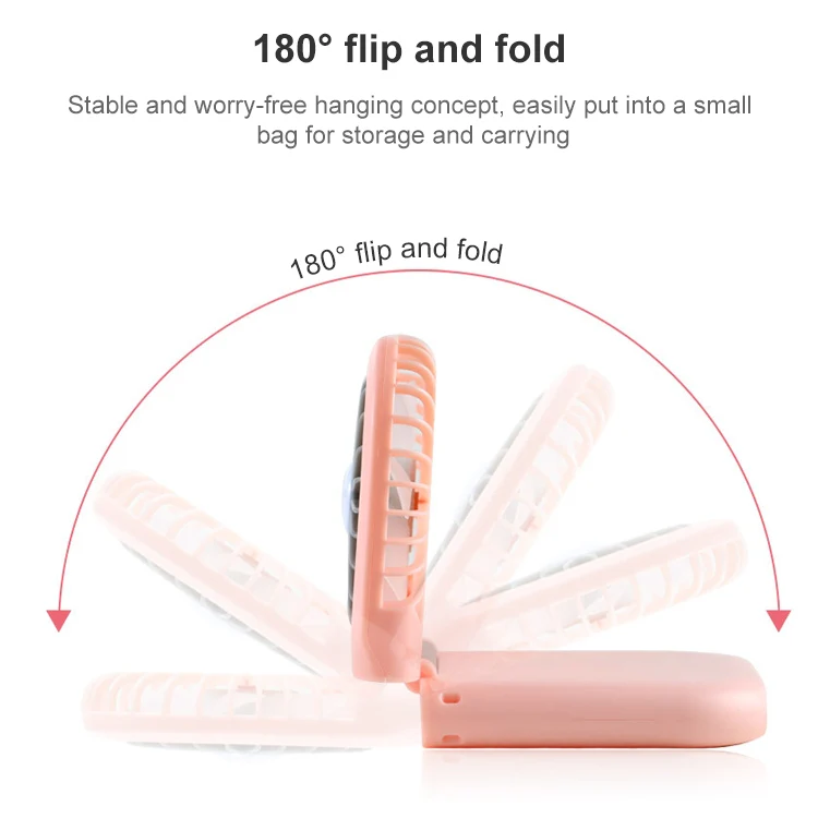 F20 Electroplating Handheld Fan Portable Desktop Folding Mute USB Hanging Neck Fan (White) - Image 4
