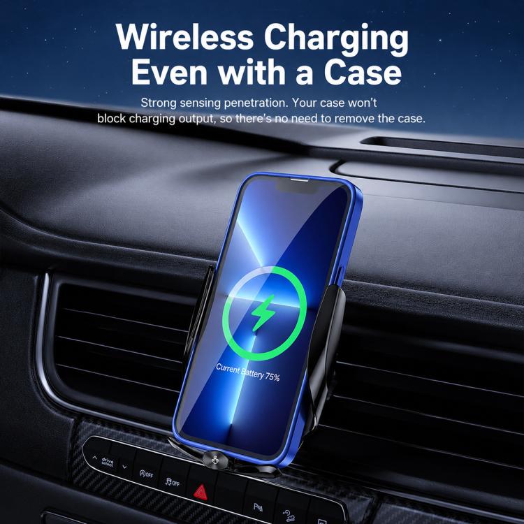 F4 Smart Infrared Sensing Car Magnetic Wireless Charging Phone Holder, Color:Gunmetal(Wireless charger) - Image 12