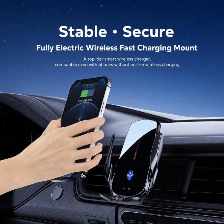 F4 Smart Infrared Sensing Car Magnetic Wireless Charging Phone Holder, Color:Gunmetal(Wireless charger) - Image 2