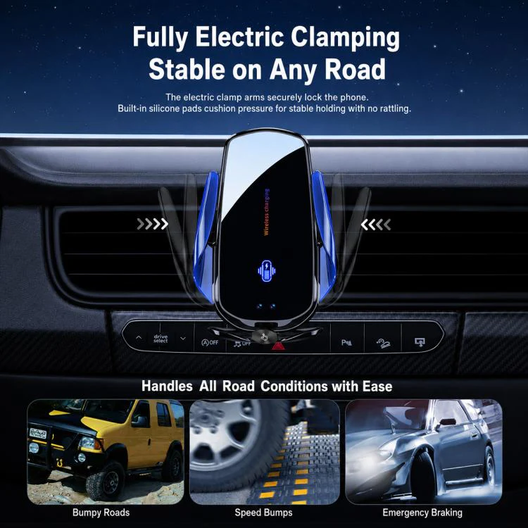 F4 Smart Infrared Sensing  Car Magnetic Wireless Charging Phone Holder, Color:Gunmetal(Wireless Charger + Magnetic connector) - Image 8