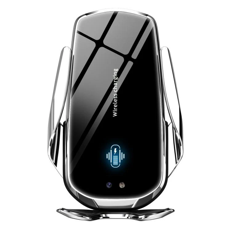 F4 Smart Infrared Sensing Car Magnetic Wireless Charging Phone Holder, Color:Silver(Wireless charger)
