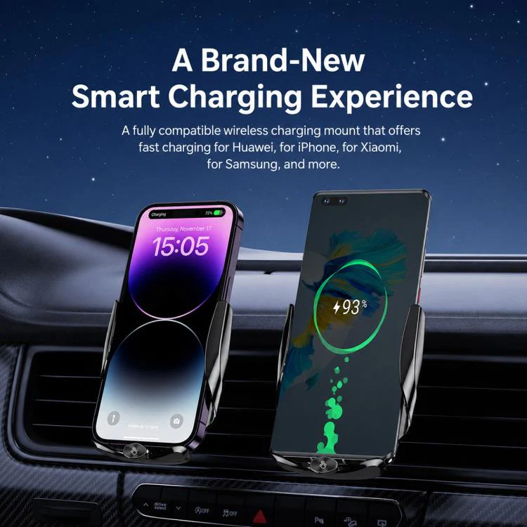 F4 Smart Infrared Sensing Car Magnetic Wireless Charging Phone Holder, Color:Silver(Wireless charger) - Image 6