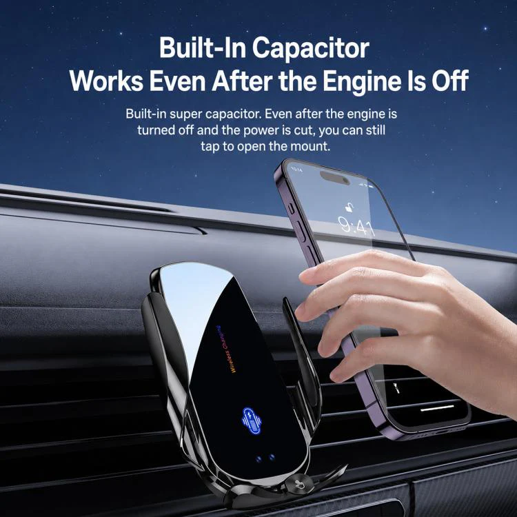 F4 Smart Infrared Sensing Car Magnetic Wireless Charging Phone Holder, Color:Silver(Wireless Charger + Magnetic connector) - Image 11