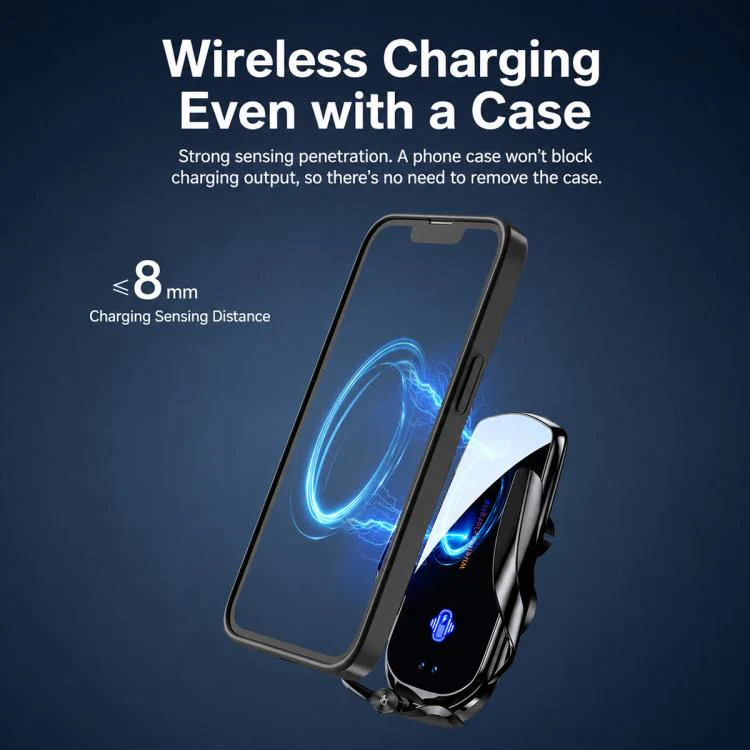 F4 Smart Infrared Sensing Car Magnetic Wireless Charging Phone Holder, Color:Silver(Wireless Charger + Magnetic connector) - Image 15