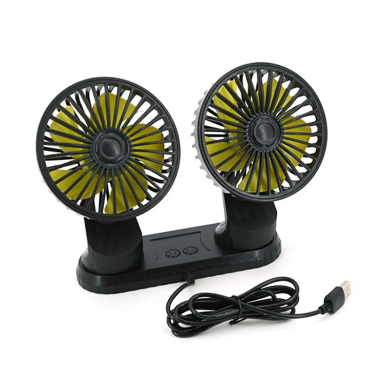 F404 Car Center Console USB Dual-head Electric Cooling Fan with Aromatherapy - Image 2