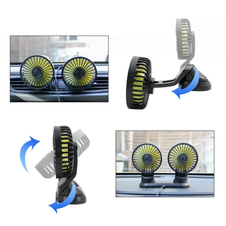 F404 Car Center Console USB Dual-head Electric Cooling Fan with Aromatherapy - Image 6