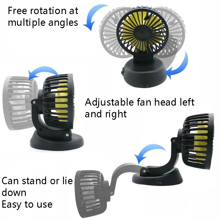 F409 Car Fan General Car Shaking Head Fan(Cigarette Lighter Port 12V) - Image 5