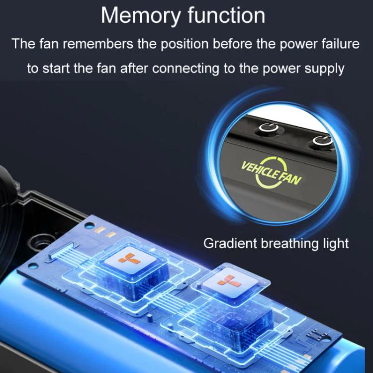 F7201 Car Foldable Rotating USB Dual-Head Fan(Black And Red) - Image 8