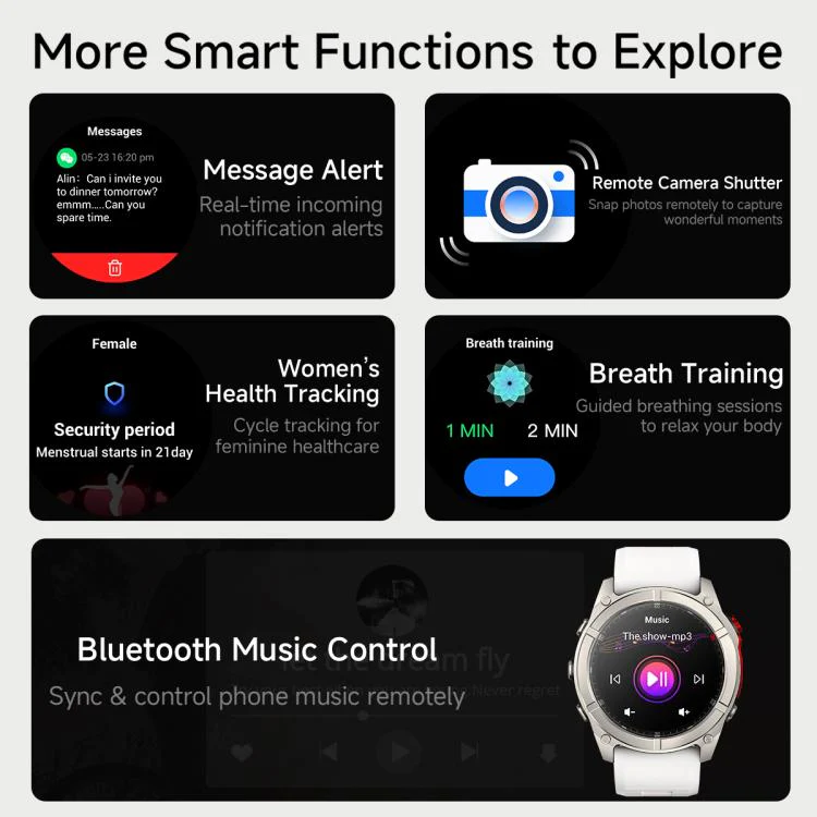 F8 Pro 1.43 inch AMOLED Screen Smart Watch Support Health Monitoring, Multi-Sport Modes(Black) - Image 17