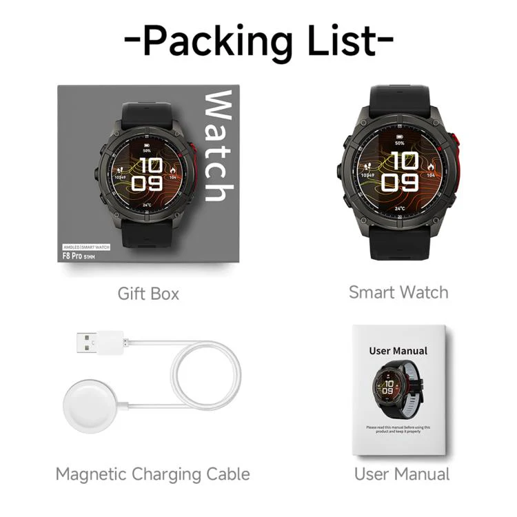 F8 Pro 1.43 inch AMOLED Screen Smart Watch Support Health Monitoring, Multi-Sport Modes(Black) - Image 19