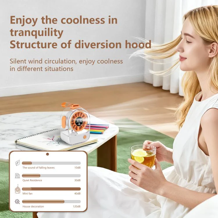 F8 Transparent Emoticon Mini Desktop Fan(Blue) - Image 6