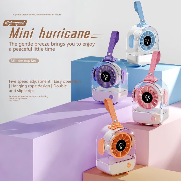 F8 Transparent Emoticon Mini Desktop Fan(Orange) - Image 2
