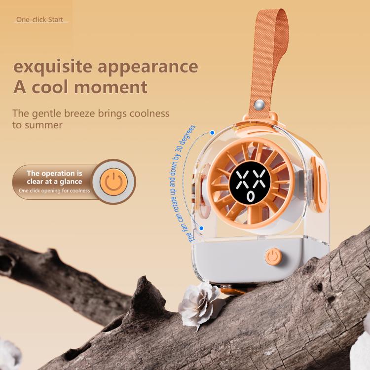 F8 Transparent Emoticon Mini Desktop Fan(Orange) - Image 3