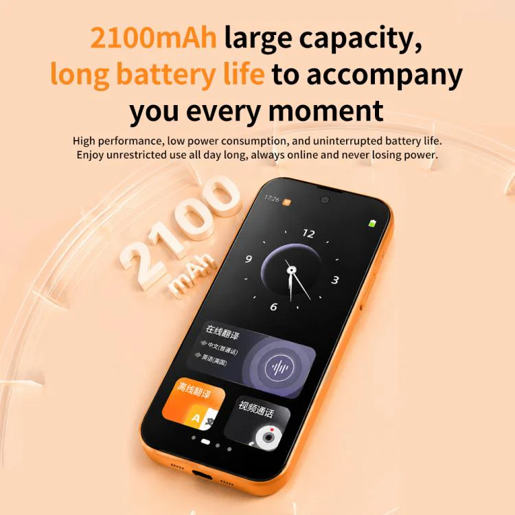 F80 Pro 4.7 inch Portable Audio and Video Calling AI Smart Translator(Orange) - Image 7