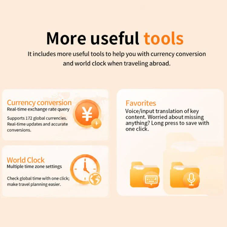 F80 Pro 4.7 inch Portable Audio and Video Calling AI Smart Translator(Orange) - Image 9