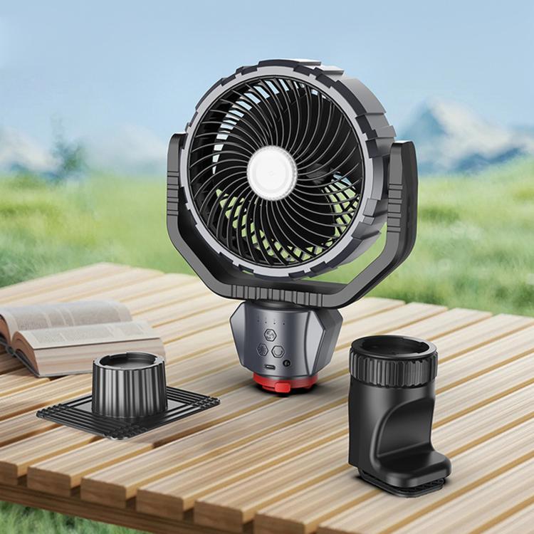 F8105 Oscillating Outdoor Fan With LED Light Remote Control Rechargeable Portable Fan