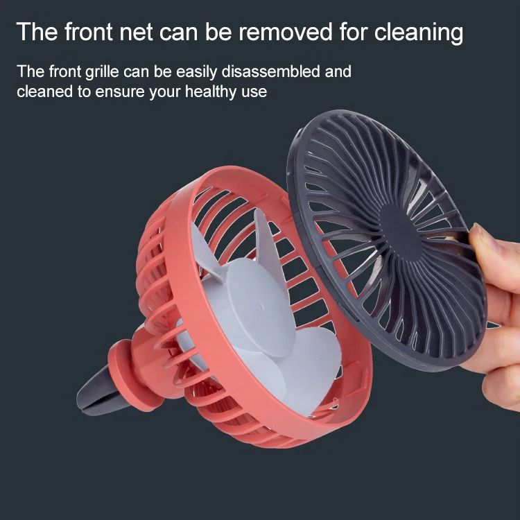 F829 Portable Car Air Outlet Electric Cooling Fan with LED Light(White) - Image 8