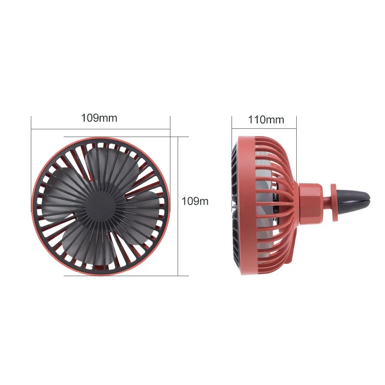 F829 Portable Car Air Outlet Electric Cooling Fan with LED Light(Yellow) - Image 3