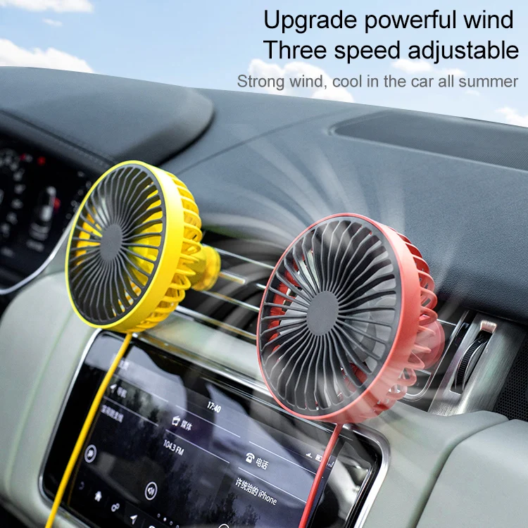 F829 Portable Car Air Outlet Electric Cooling Fan with LED Light(Yellow) - Image 9