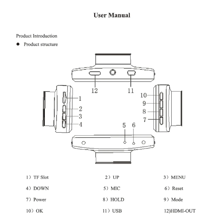 F9 Car Front and  Inner Dual Camera HD Infrared Night Vision Car Driving Recorder - Image 4