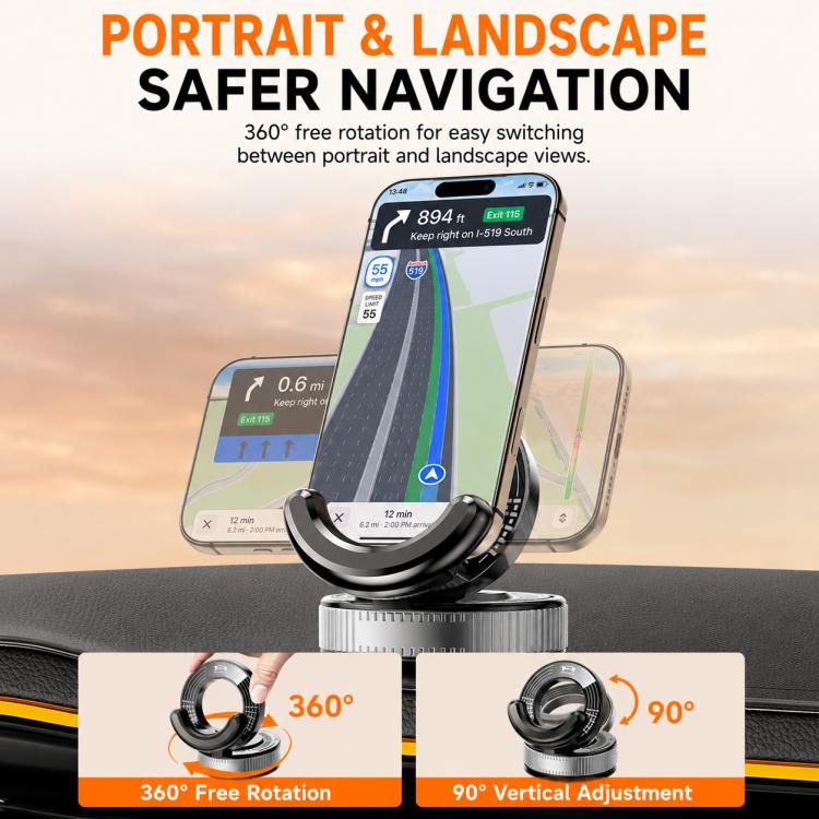 F9 Vacuum Suction Cup Phone Car Mount For Navigation Desktop Use, Style:Basic Model(Black) - Image 5
