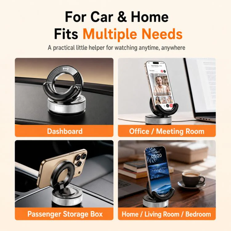 F9 Vacuum Suction Cup Phone Car Mount For Navigation Desktop Use, Style:Basic Model(Orange) - Image 12
