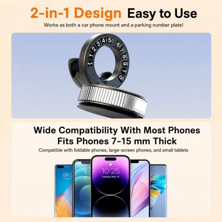 F9 Vacuum Suction Cup Phone Car Mount For Navigation Desktop Use, Style:Basic Model(Orange) - Image 14