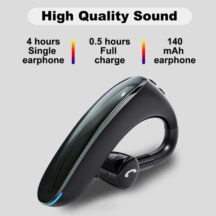 F900 Mini Earhook 180° Freely Rotating Wireless Bluetooth 5.0 Earphone Car Handsfree Call Headphone(Black Gray) - Image 3