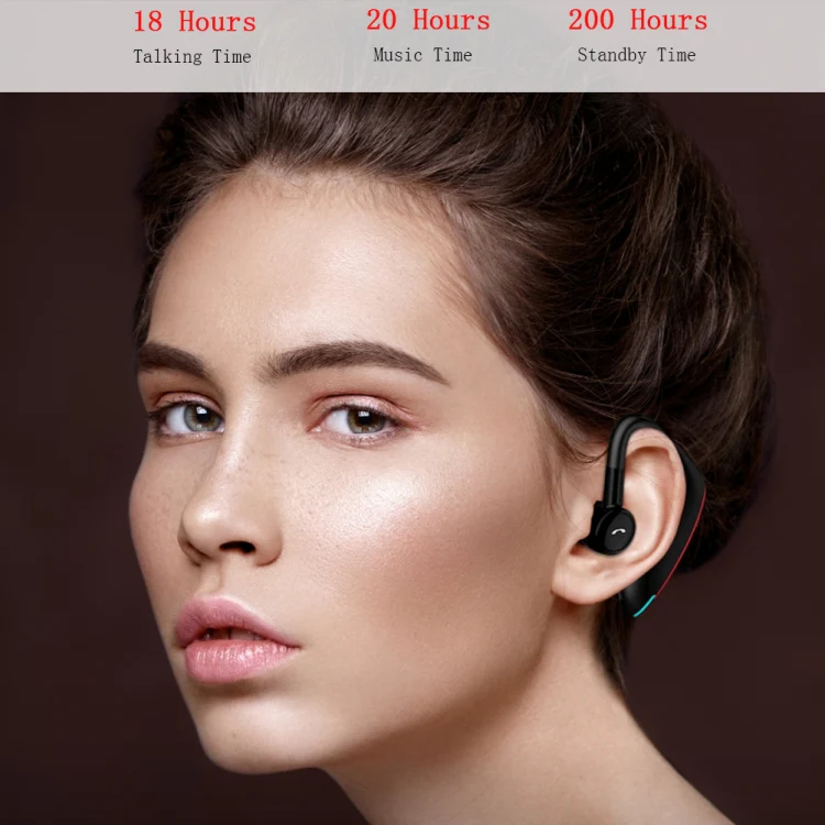 F900 Mini Earhook 180° Freely Rotating Wireless Bluetooth 5.0 Earphone Car Handsfree Call Headphone(Red) - Image 15