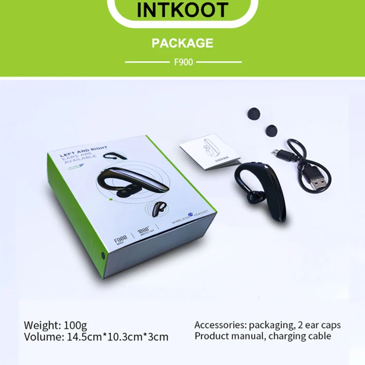 F900 Mini Earhook 180° Freely Rotating Wireless Bluetooth 5.0 Earphone Car Handsfree Call Headphone(Red) - Image 19