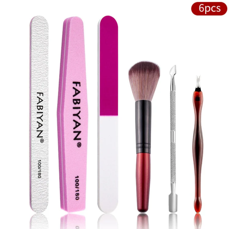 FABIYAN Nail Art Tool Set Manicure Disarm Tool Set, Specification: 6-piece Set - Image 2