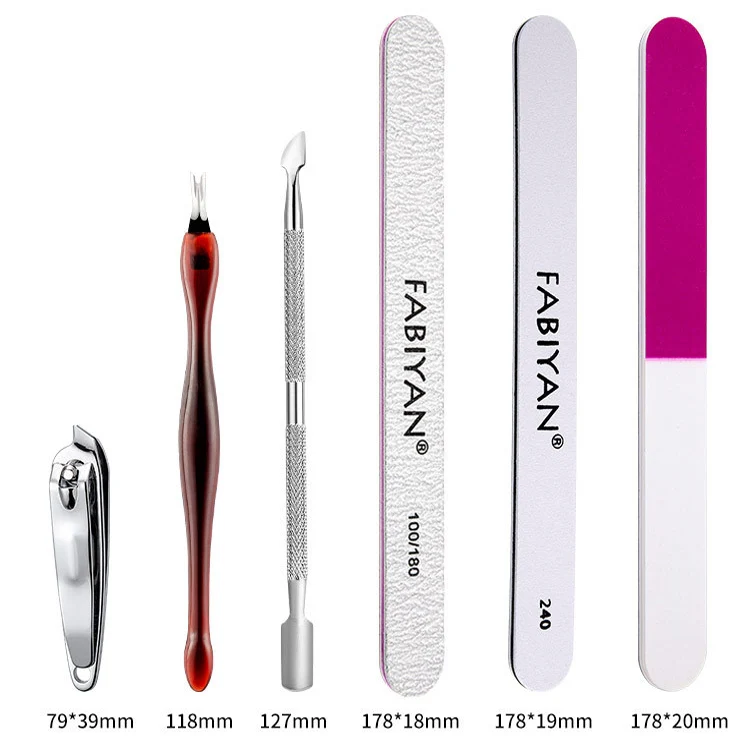 FABIYAN Nail Art Tool Set Manicure Disarm Tool Set, Specification: 9-piece Set - Image 4