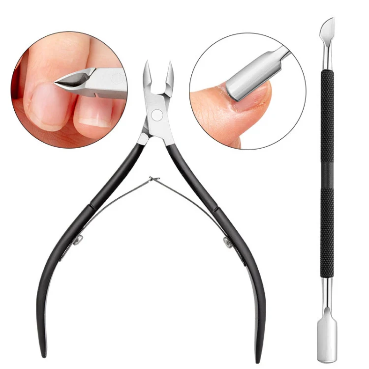 FABIYAN Stainless Steel Dead Skin Shear Steel Push Nail Art Tool Set, Specification: 3 Sets  Set 4 - Image 2