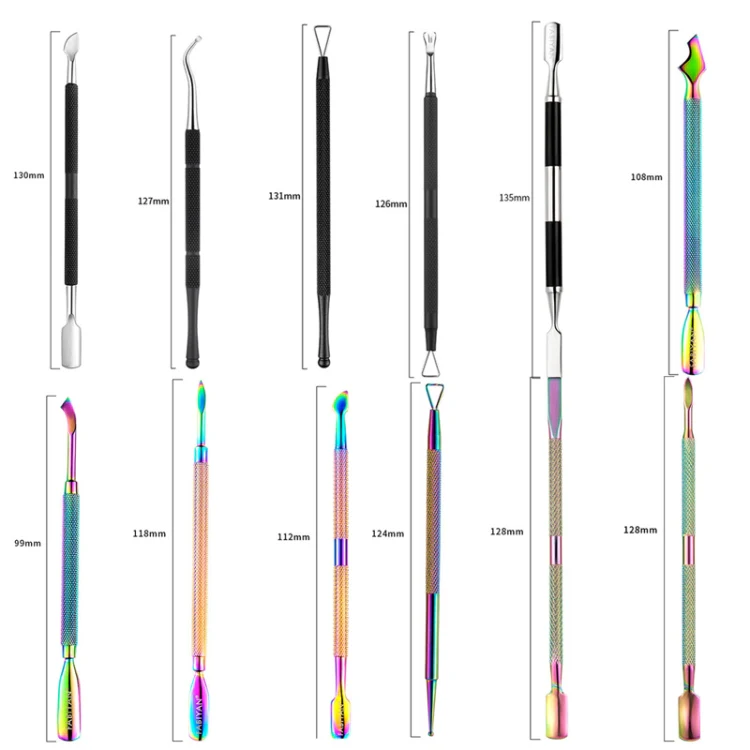 FABIYAN Stainless Steel Dead Skin Shear Steel Push Nail Art Tool Set, Specification:   Set 12 - Image 3