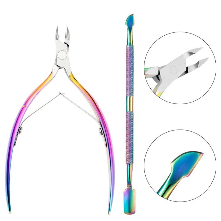 FABIYAN Stainless Steel Dead Skin Shear Steel Push Nail Art Tool Set, Specification:   Set 5 - Image 2