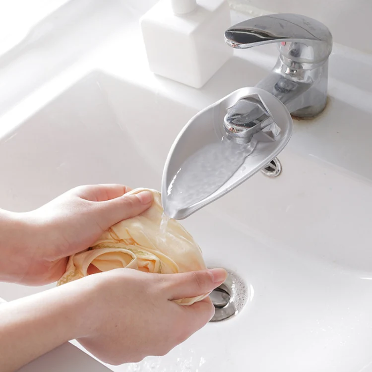 Faucet Extender Solid Color Sink Handle Extension Toddler For Bathroom  Children Hand Wash(Grey) - Image 6