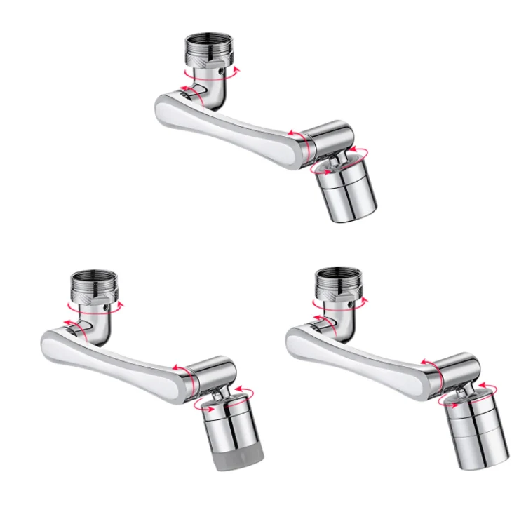 Faucet Robot Arm Universal Extender 1080 Degree Lifting Aerator, Specification: Silicone Double Outlet - Image 2
