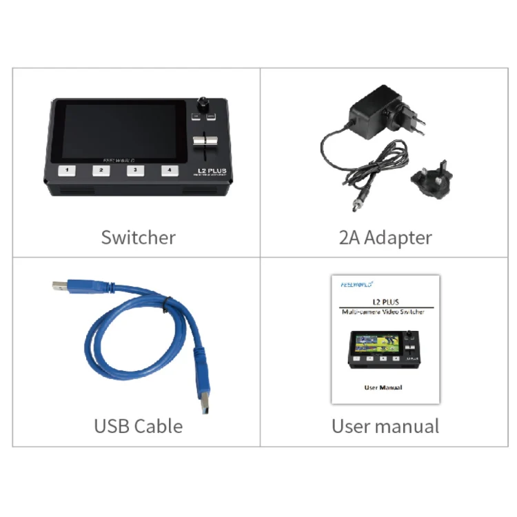 FEELWORLD L2 Plus Multi-camera Video Mixer Switcher with 5.5 inch Screen(US Plug) - Image 5