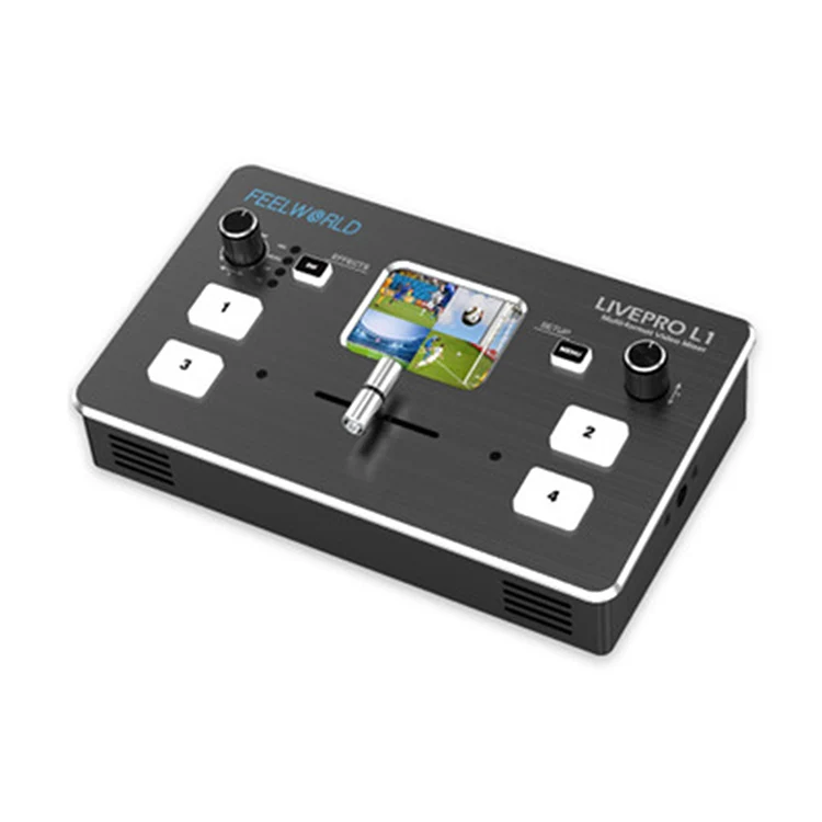 FEELWORLD LIVEPRO L1 Multi-camera Media Live Broadcast 4-Channel Live Production Switcher with 2.0 inch TFT Screen - Image 2