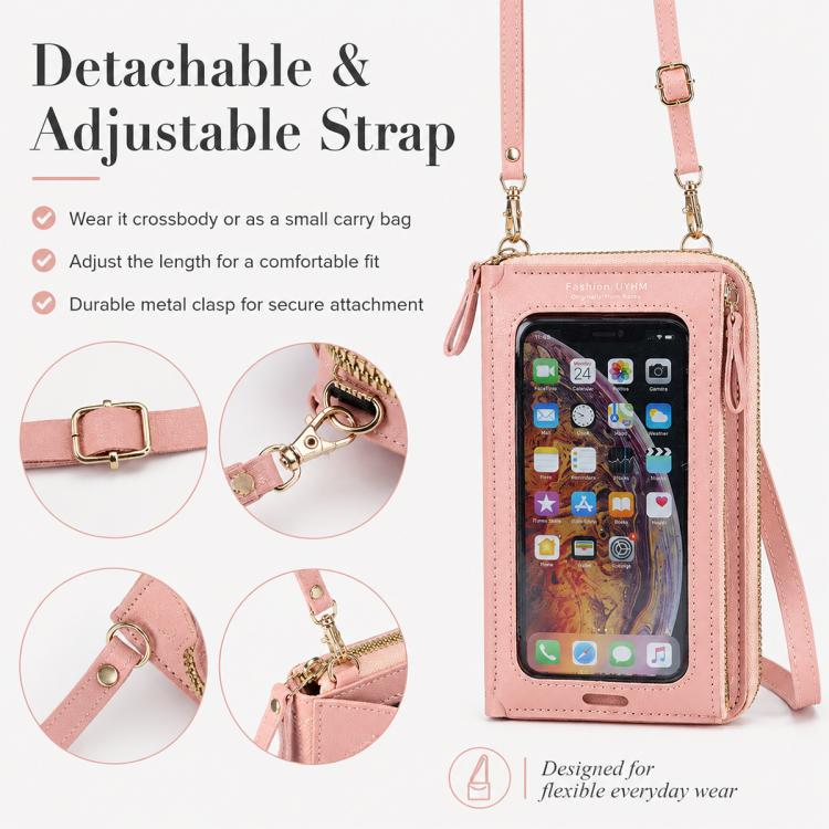 Female Touch Screen Phone Bag Multifunctional Crossbody Zipper Pouch(Blue) - Image 6