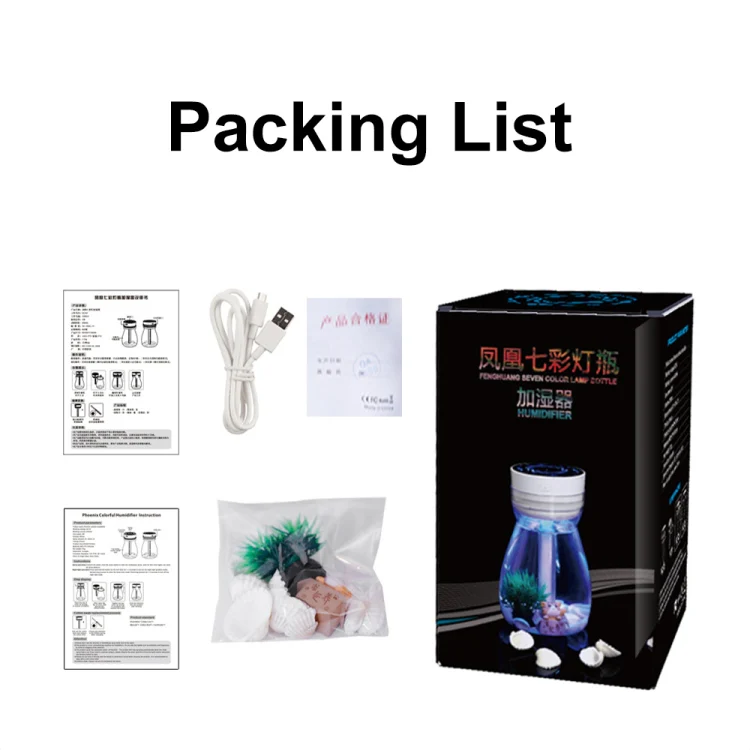 FH-068 Mini USB Car Home Colorful Light Bottle Micro Landscape Humidifier(White) - Image 6