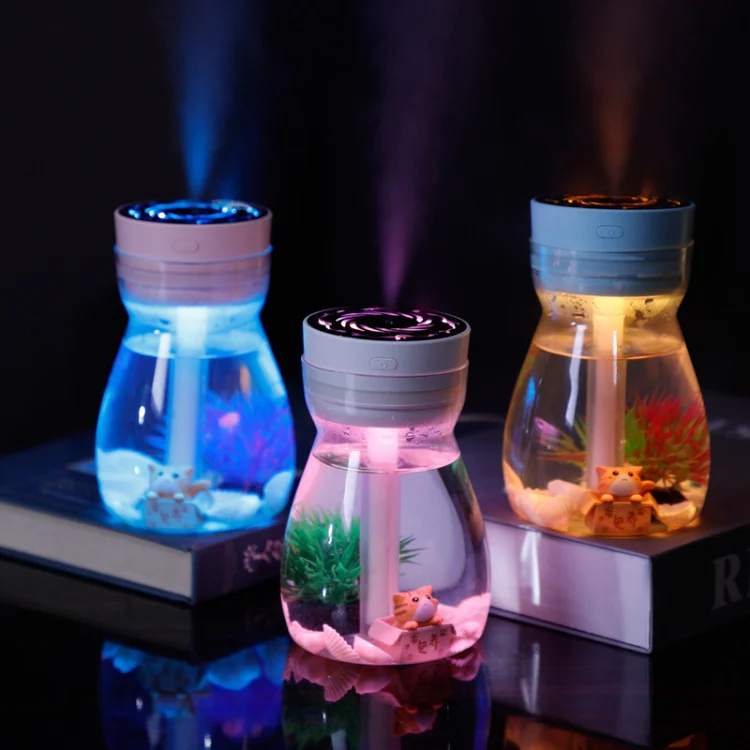 FH-068 Mini USB Car Home Colorful Light Bottle Micro Landscape Humidifier(White) - Image 7