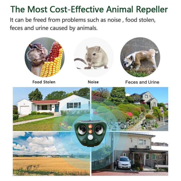 Five-speed Frequency-modulated Ultrasonic Outdoor Waterproof Solar-powered Animal Repellent(703) - Image 4