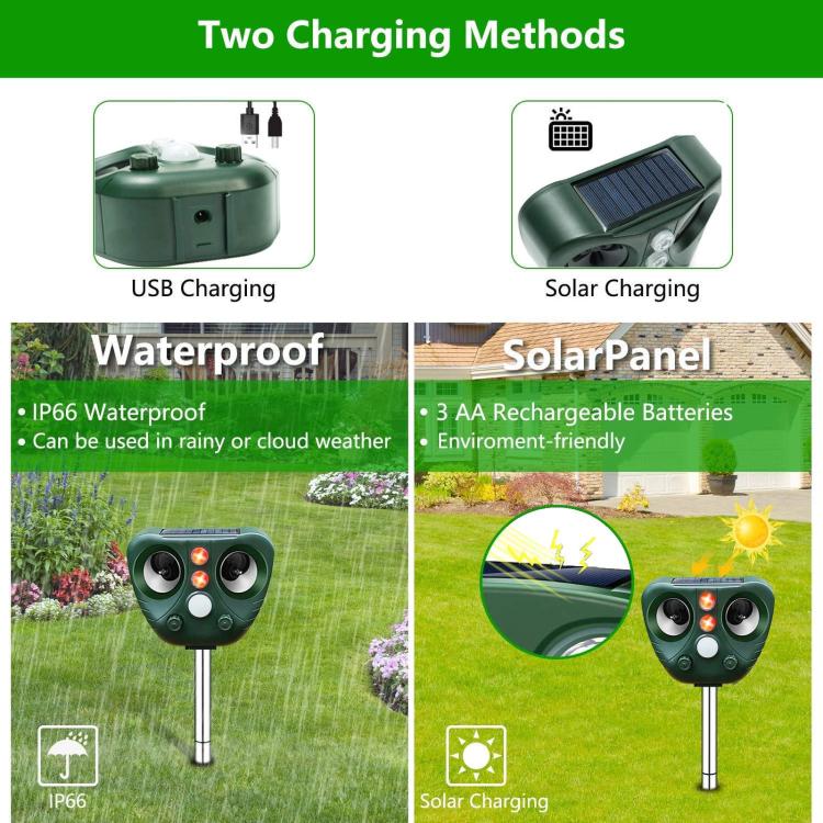 Five-speed Frequency-modulated Ultrasonic Outdoor Waterproof Solar-powered Animal Repellent(703) - Image 5