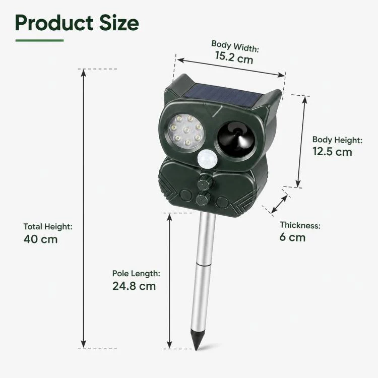 Five-Speed Tuning + Voice-Activated Ultrasonic Solar-Powered Animal Repeller(704) - Image 3
